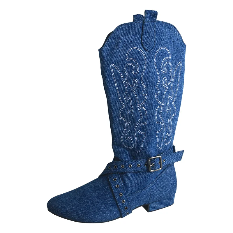 wedopus-personnalise-talon-et-couleur-ligne-chaussures-de-danse-bottes-femmes-broderie-bleu-denim-daim-semelle-bottes-de-danse-pour-femme