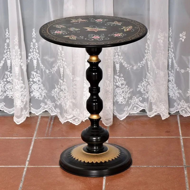 Vintage American style painted Coffee Table Large Metal Round Sofa Side Table Bedroom Bedside Table Casual Coffee Tabl