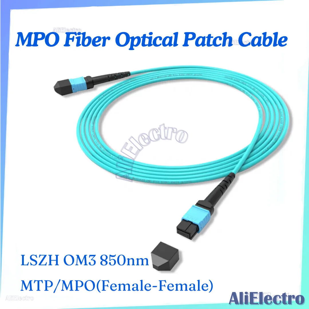 

12 Fiber MPO（Female-Female) Fiber Optical Patch Cable LSZH OM3 850nm 15m/30m MPOPatch Cord Fiber Optic Patch Cord free shipping