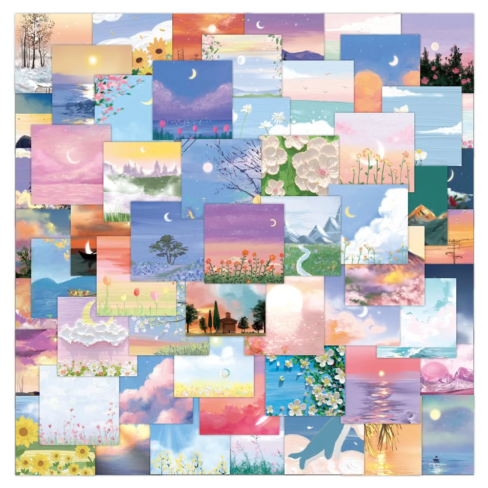60Pcs Girly Oil Painting Stickers, Soft Aesthetic Pastel Art Decals for Journal and Stationery DIY Giajar Sticker Store