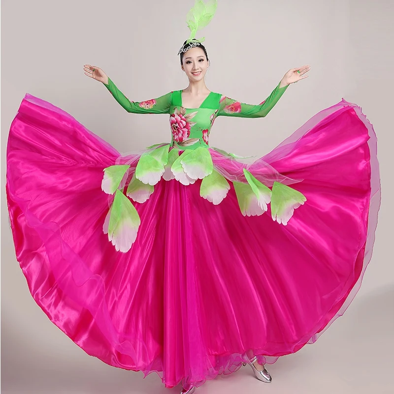 Spanish Bullfight Belly Dance Dress Skirt Long robe Flamenco fille Skirts yellow Flamenco Dresses For Women Girls DL6136