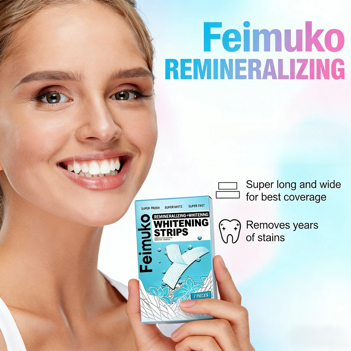 

Отбеливающие полоски для зубов: для более белых зубов, безопасные для чувствительной эмали, глубокое удаление пятен, мгновенное отбеливание без вреда для зубов