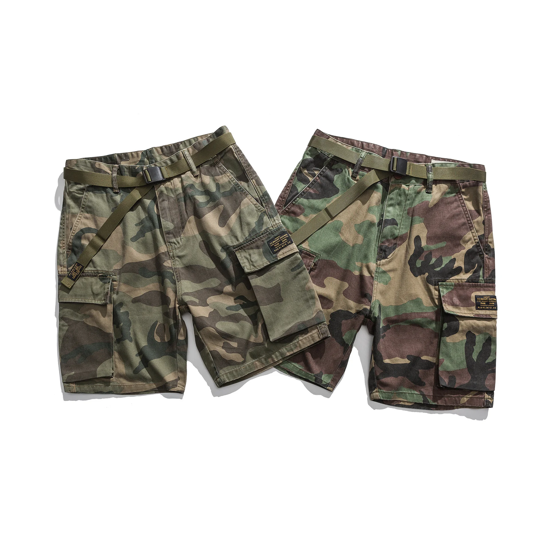 Wash Make Old American Style Leisure Multi Pocket Camouflage Pants Outdoor Hiking Combat Pure Cotton Fashion Men's Shorts Summer