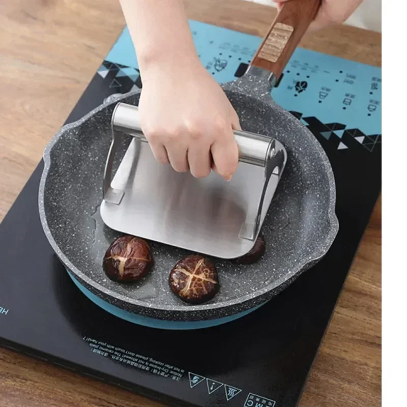 Home Appliances Stainless Steel Pressure Surface Leather Tool For Home Hand-held Pancake Squid Pressure Plate, Hamburger Pressur