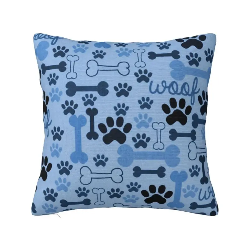 

Dog Bones And Paw Throw Pillow Covers Living Room Decoration Animal Cushions Cover For Sofa Car Seat Square Polyester Pillowcase