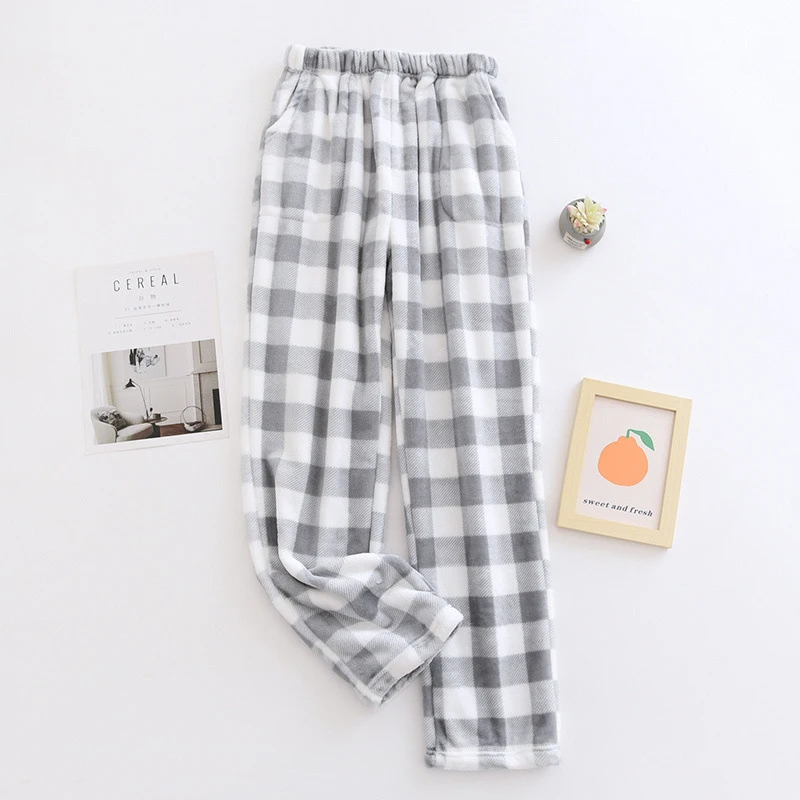 الرجال الخريف الشتاء كامل طول بنطلون بيجاما رشاقته الفانيلا النوم أسفل عادية لينة الدافئة Homewear زائد المخملية فضفاض بيجامة بانت