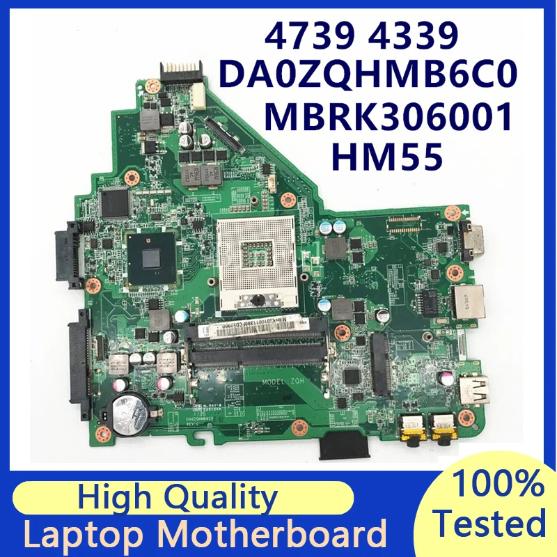 

Mainboard For Acer Aspire 4339 4739 Intel DA0ZQHMB6C0 Laptop Motherboard HM55 UMA DDR3 MBRK306001 MBRK301001 100% Full Tested OK