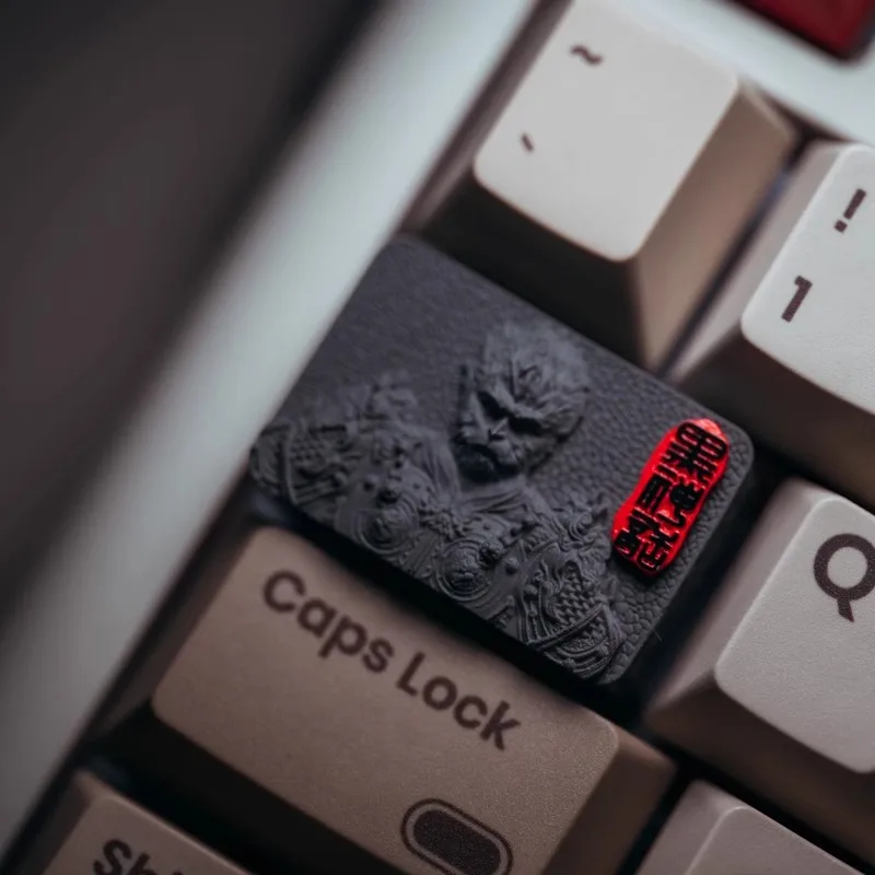 1-teilige mechanische Tastatur, 1,5 HE, 1,5 x Tab-Tastenkappe, handgefertigtes Harz, dunkelgraue Tastenkappe, schwarzer Mythos, Wukong-Tastenkappen für MX-Schalter