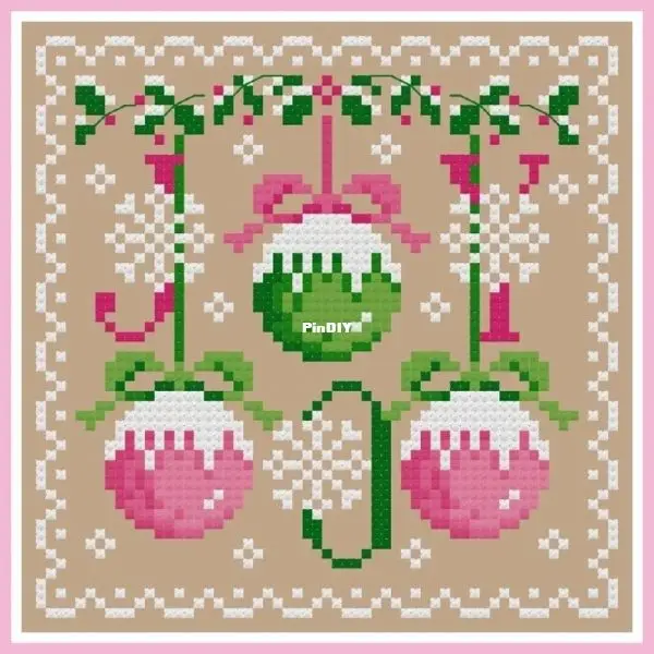 

Christmas ring pendant 21-21 cross stitch kit aida 14ct count print canvas stitches embroidery DIY handmade needlework