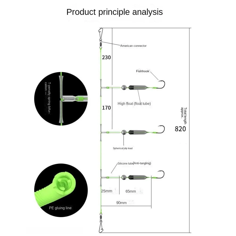 1 unidad de 3 anzuelos, aparejos de pesca para el cabello, gancho de púas Iseni, anzuelo de pesca de carpa, anzuelos de pesca de carpa listos para usar, señuelo de pesca
