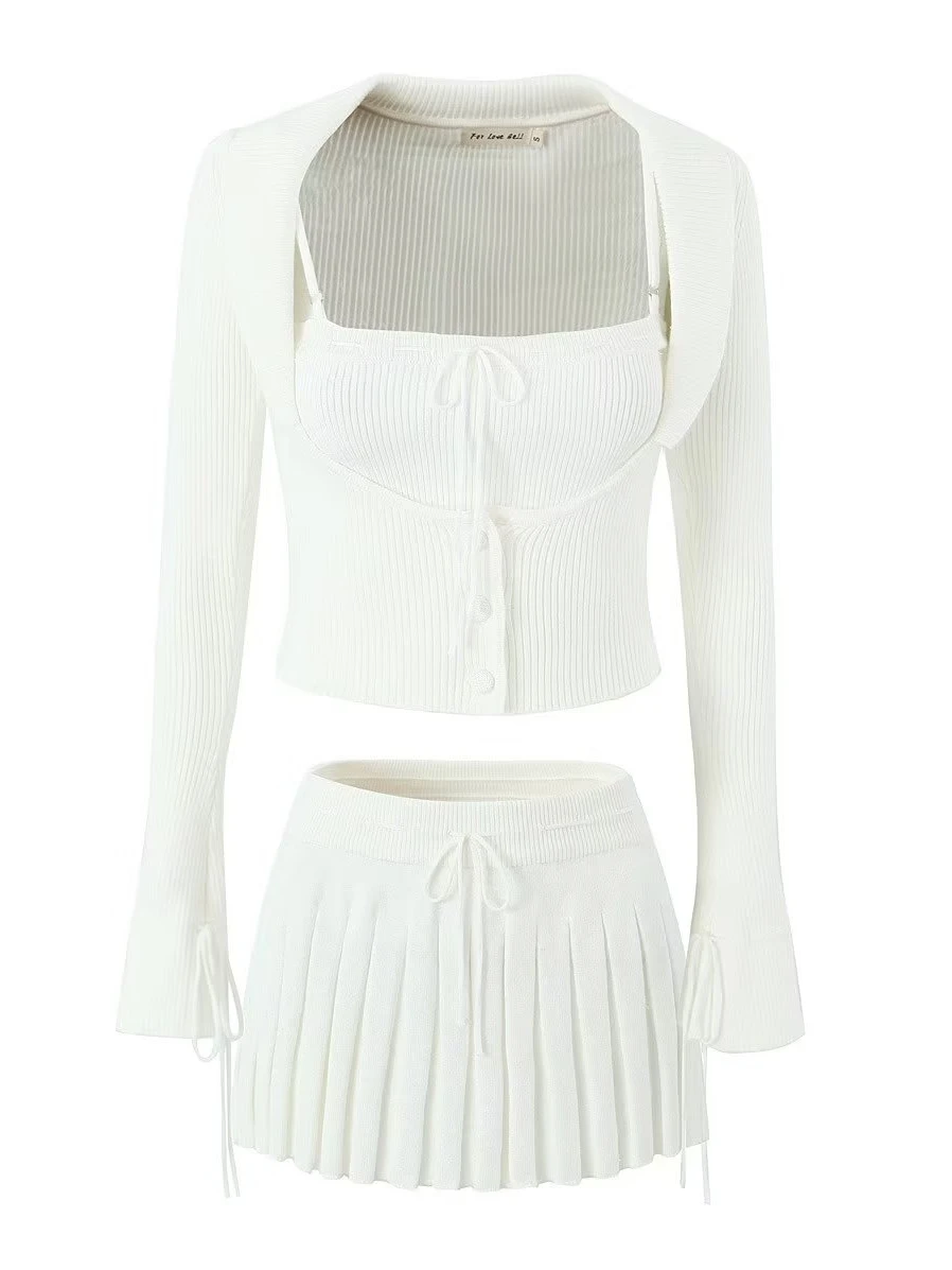 Pure Desire Style Short Crop Top And Low Waist Skirt Set Slimming Outerwear And Strapless Design Show off Your Figure