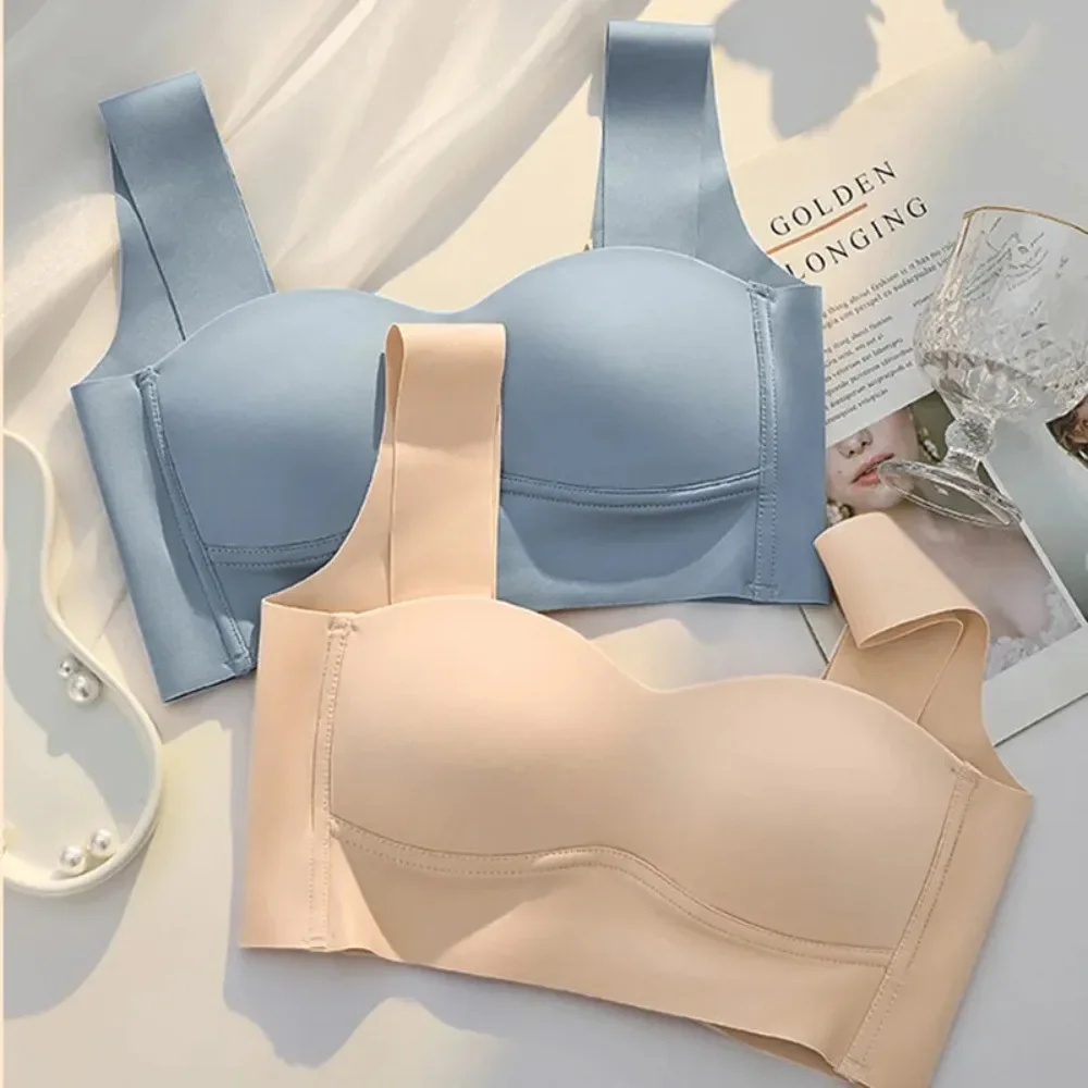 Women Seamless Ice Silk Bra Removable Chest Pad Lifting Bralette Underwear No Steel Ring Breathable Push Up Yoga Vest Bras