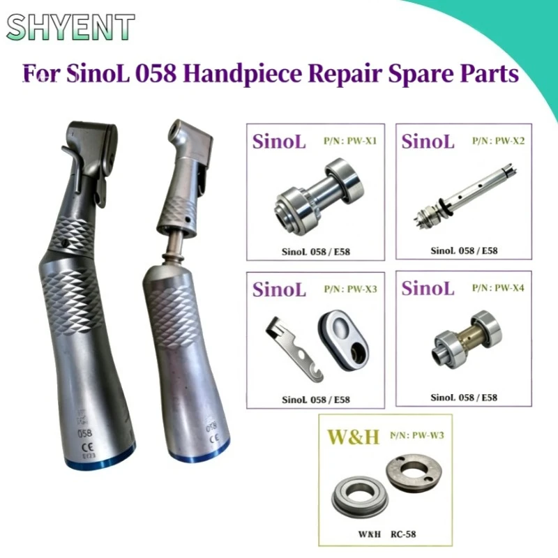 Dental Spare Parts for SinoL 058 E58 Low Speed Contra Angle Handpiece Cartridge Spindle Gasket Accessories Dental Maintenance