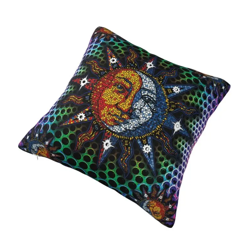 Custom Cosmic Celestial Mosaic Sun Moon Luxury Pillow Cover Cushion Cover