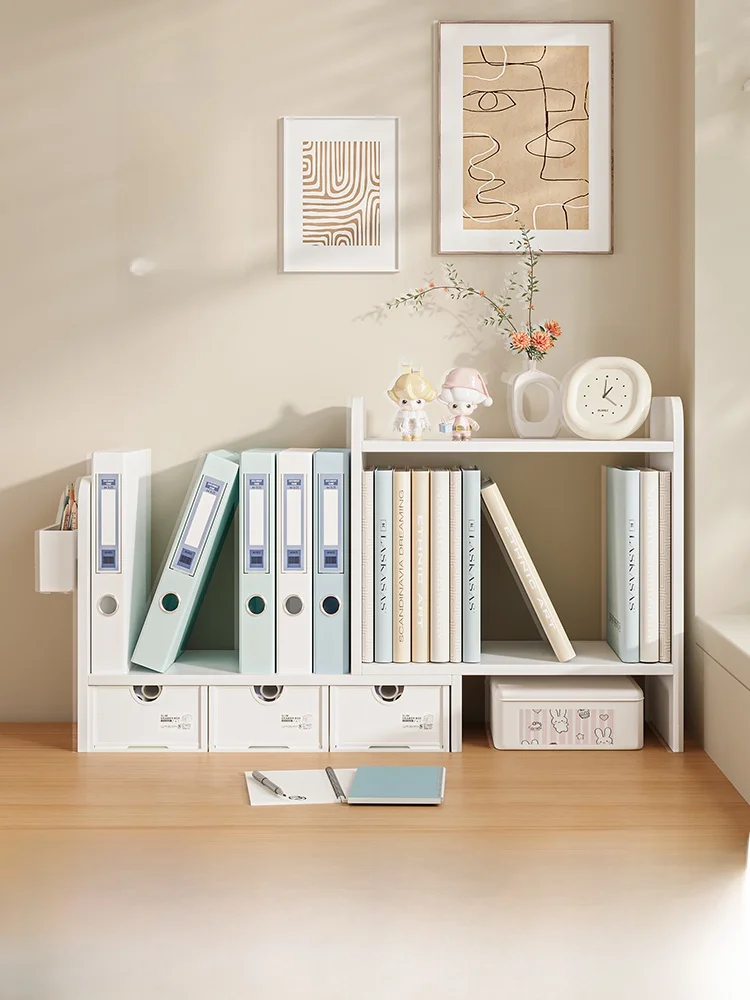 

Retractable Desktop Bookelf Children's Simple Small Cabinet Office Dormi Der Storage Box Reading Stand Organizer