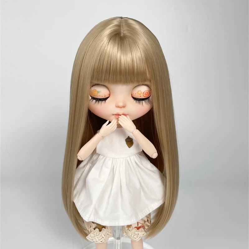 Yestary Pop Accessoires Bjd Pruik Is Geschikt Voor Blythe Pruiken Zachte Zijde Lang Haar Mode Steil Haar Grijze Pony Pruiken Speelgoed