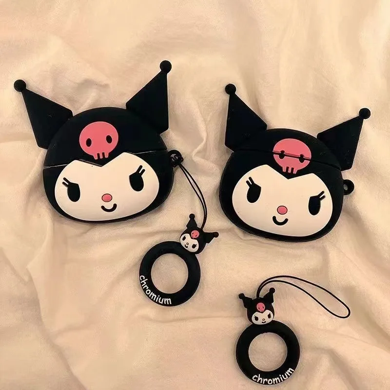 Sanrio Cartoon Kuromi Case for Apple AirPods 1 2 3 Pro 2 Case 3D Anime Silicone Case Headphone Box Earphone Protective Bags