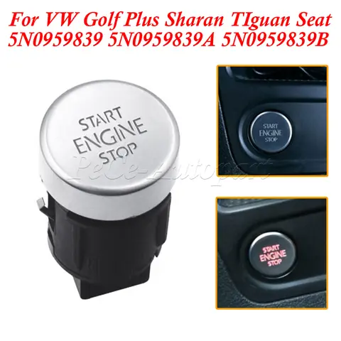 자동 엔진 시동 정지 스위치 버튼 5N 0959839 5N 0959839 5N 0959839 B VW 골프 플러스 Sharan TIguan Seat Alhambra 2008-2021