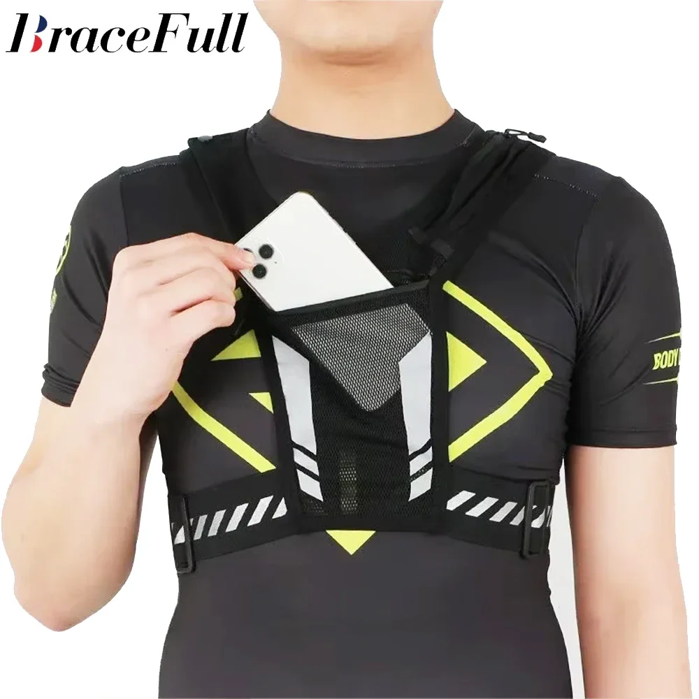 

Reflective Running Vest,Backpack Mesh Breathable Hydration Pack Lightweight Elastic Women Men Large Capacity for Outdoor Bicycle