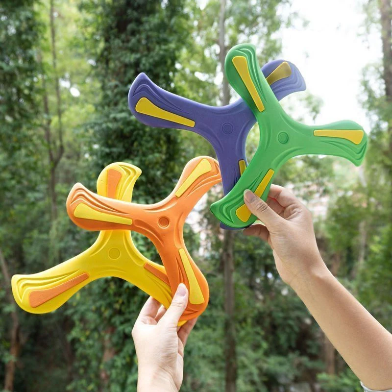 Children Outdoor Sport Flying Disc Soft EVA Touching Boomerang Return Dart Hand Throw Spinner Parent-Child Interactive Game Toys