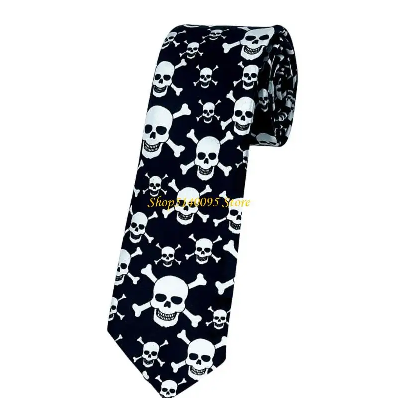 dxae punk skull spiderweb necktie for festival business event cosplay cosplay accessories