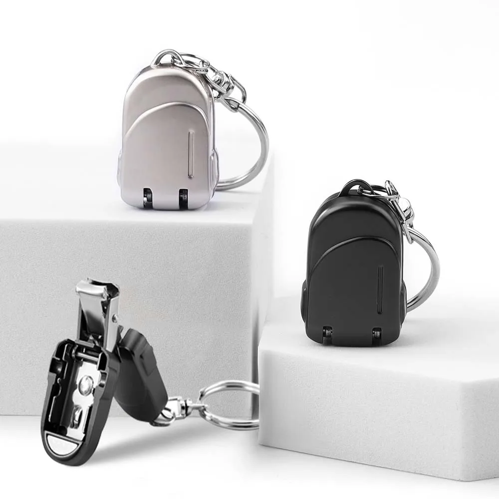 

Stainless Steel Mini Nail Clipper Keychain Car Key Decor Foldable Mini Nail File Manicure Bag Pendant Fingernail Clipper