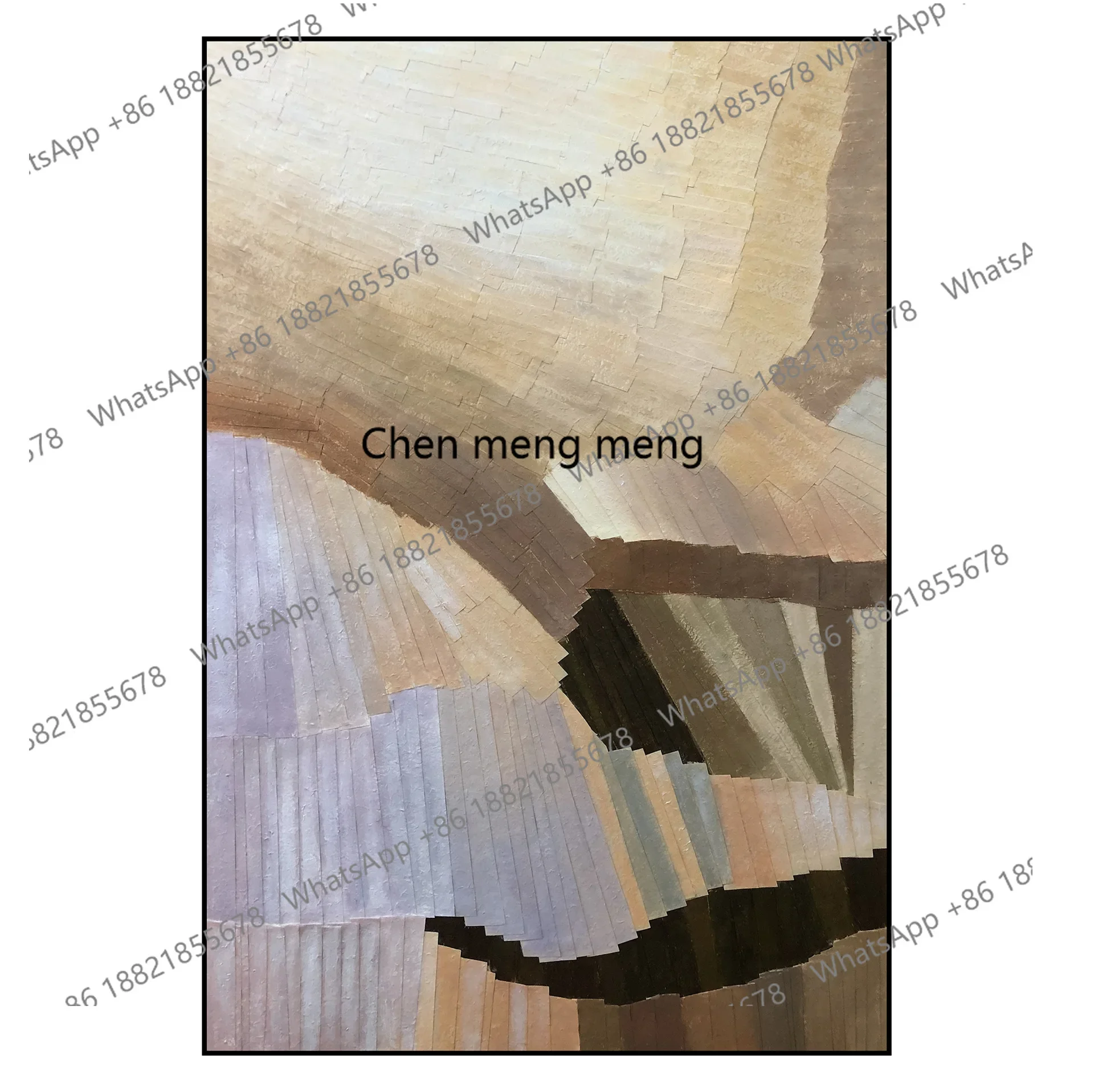 Pure handmade paper art superimposed environmentally friendly  coloring physical painting hotel model room hanging painting