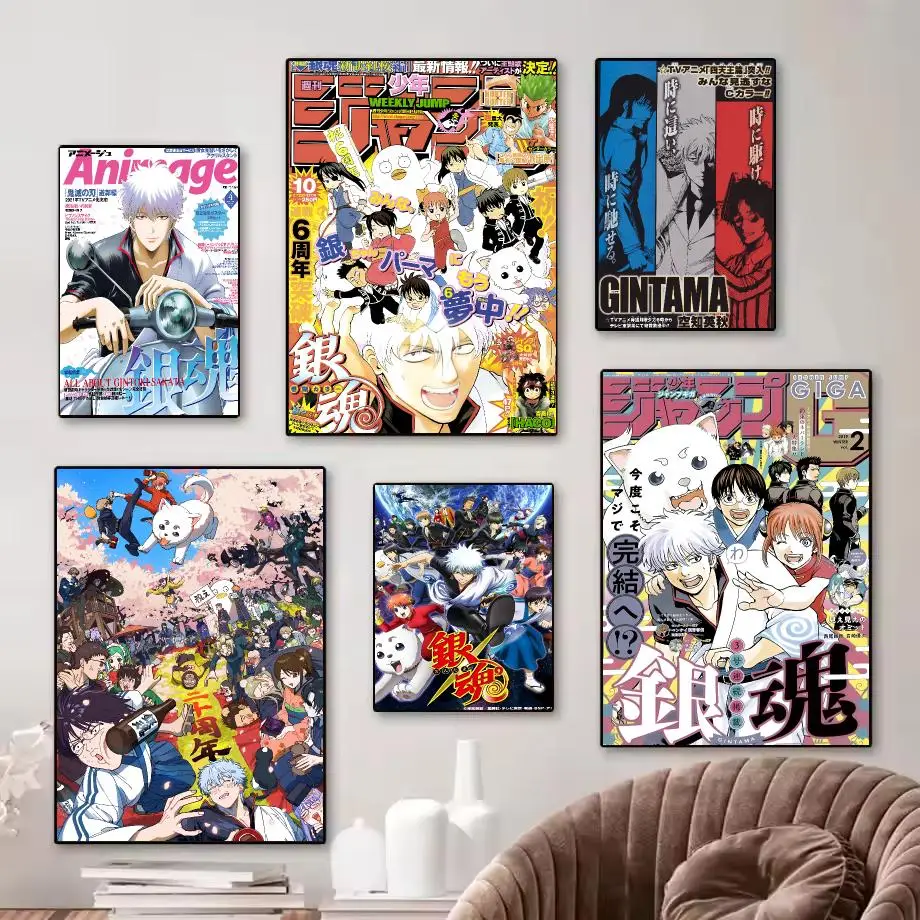 Anime G-Gintama Painting Calligraphy Pictures Room Home Bedroom Interior Wall Decoration Canvas Poster Art Mural