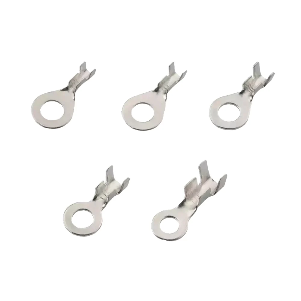 100 PCS 6mm Battery Terminal Blocks Circular Grounding Plates Copper Cable Lugs O-Shaped Open Lugs 431-6ABCD