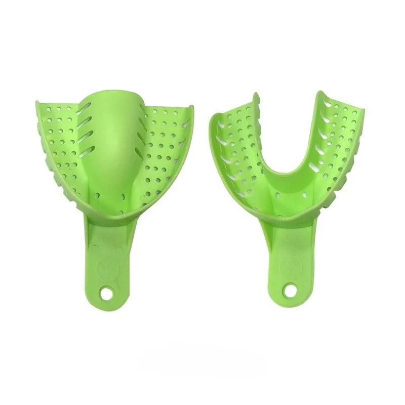 Autoclavable Dental Impression Trays, Full-Size Green Sterilizable Plastic Trays, Dentist Lab Tools & Supplies for Clinic