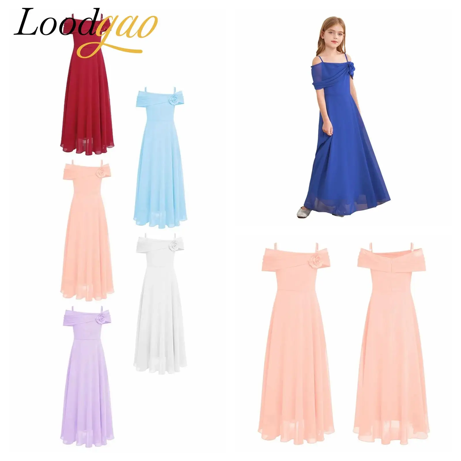

Children Chiffon Lyrical Dance Costumes Girl Birthday Party Elegant Dress Dancing Party Prom Ballroom Dress Performing Dancewear