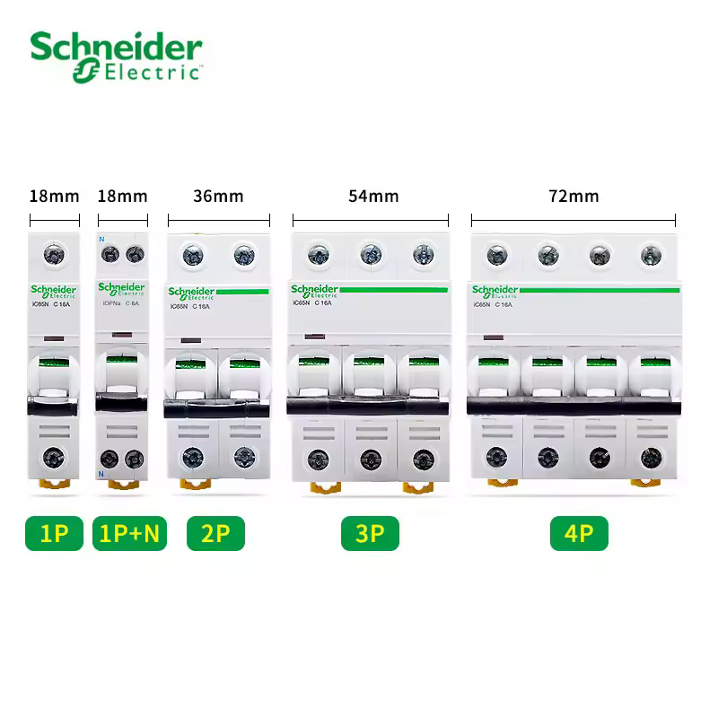 Schneider disjoncteur interrupteur d'air IC65N C25 1P + N C20A 2P 3P C25A 3P C63A 4P 1A 2A 4A 6A 10A 16A 20A 25A 32A 40A 50A 63A