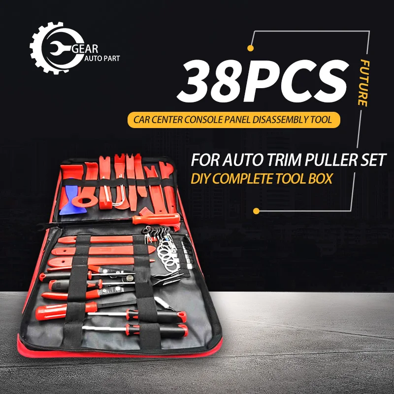 38PCS Car Interior disassembly blades kit Hand Tools Set Auto door Panel Trim removal puller Diy complete tool box