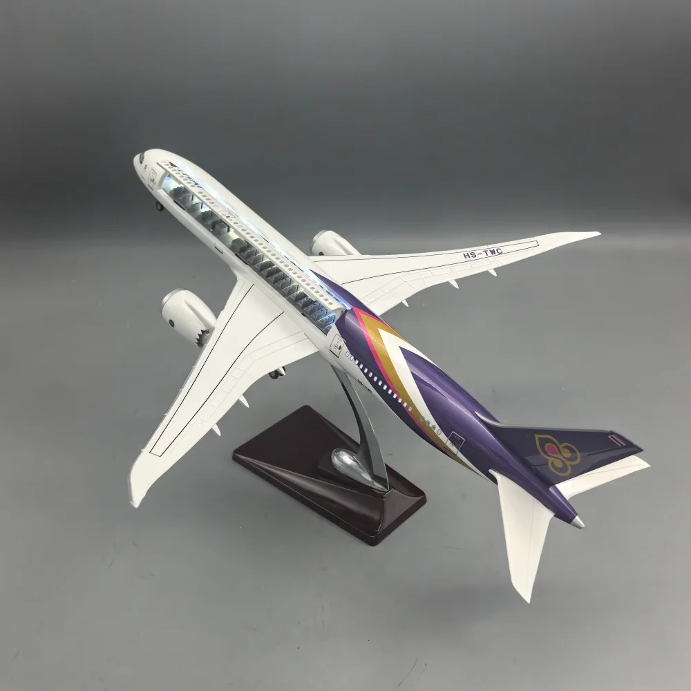 43cm Thai Airways B787-9 Diecast Airplanes 1/150 Scale Aircraft Resin Model Plane Openable Cabin Cover Aviation Display Souvenir
