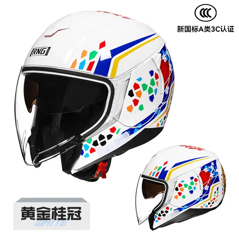 New RNG Motorcycle Helmet DOT Certification Silvery Lens Capacete Ultraviolet-proof Casco Women Casque  casco moto