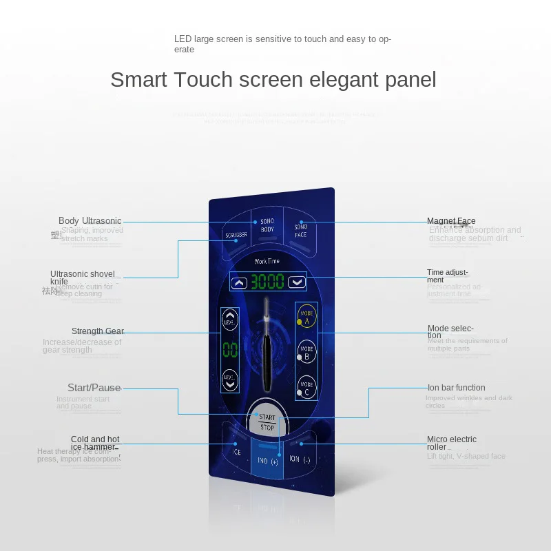 Comprehensive skin management instrument multi-function facial cleaning and tightening lifting and guiding instrument