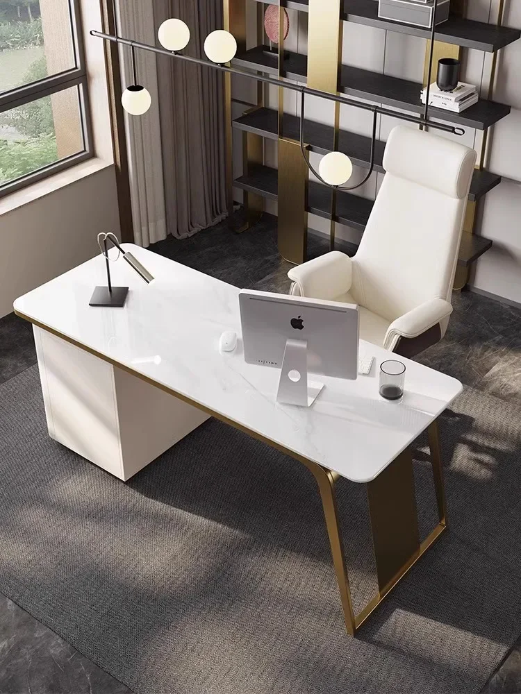 

N19 Light Luxury Modern Home Study Large Long Desk Simple Computer Desk Solid Wood Desk