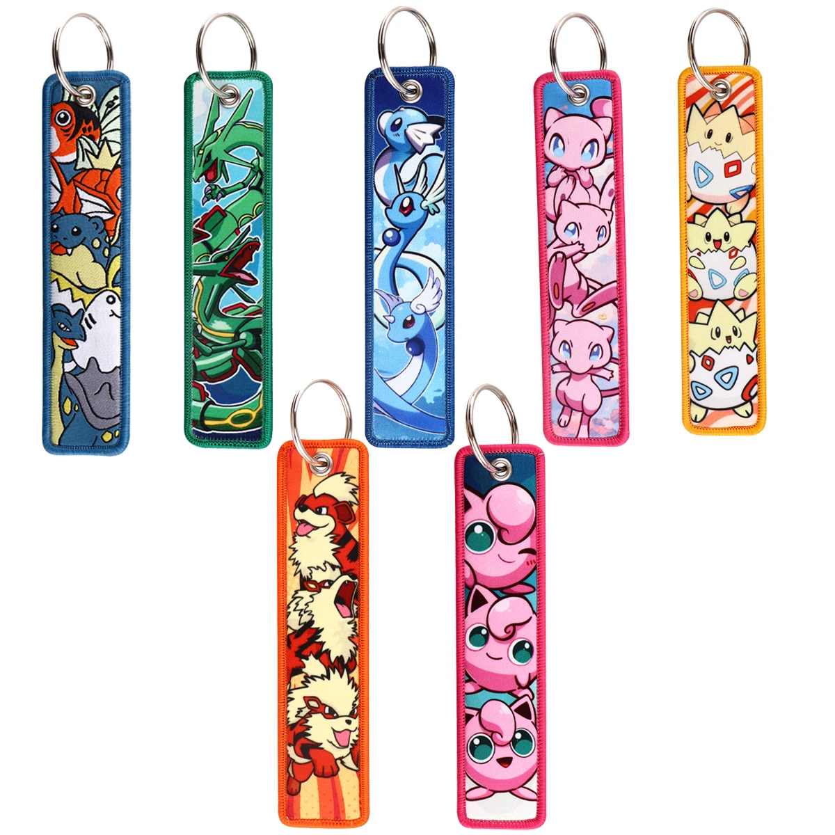 Anime Game Green Dragon Embroidery Key Fobs Japanese Manga Tags Keychain For Women Car Key Accessories Backpack Pendant Chain