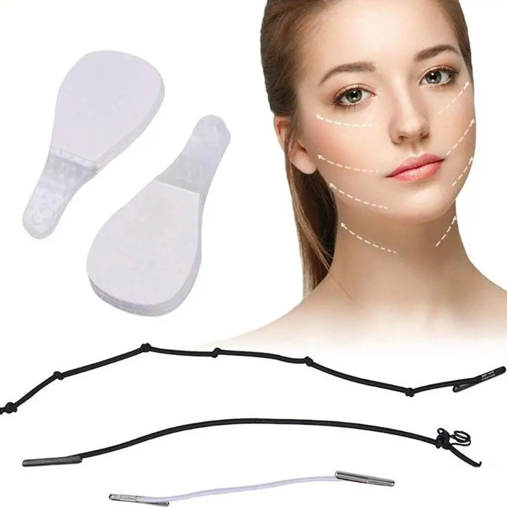 40pcs Face Lift Tape Invisible, Instant Lifting Invisible Facelift Tapes & V-Shaped Bands Facial Tools For Eyes Double Chin Neck