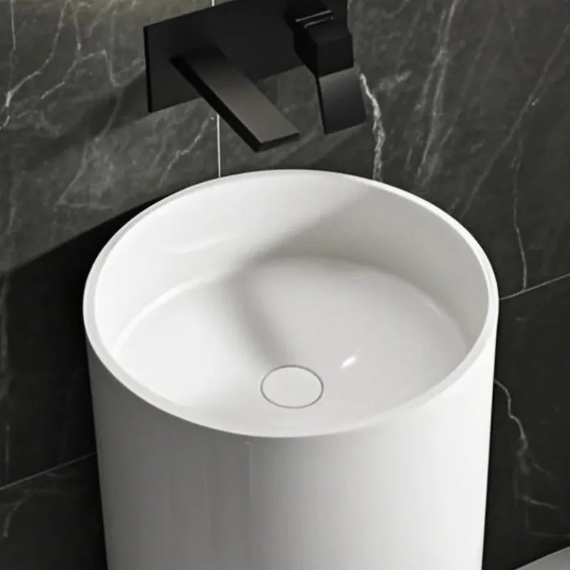 

Modern Design Round Solid Surface Floor Standing Basin for Washroom or Apartment-Factory Wholesales