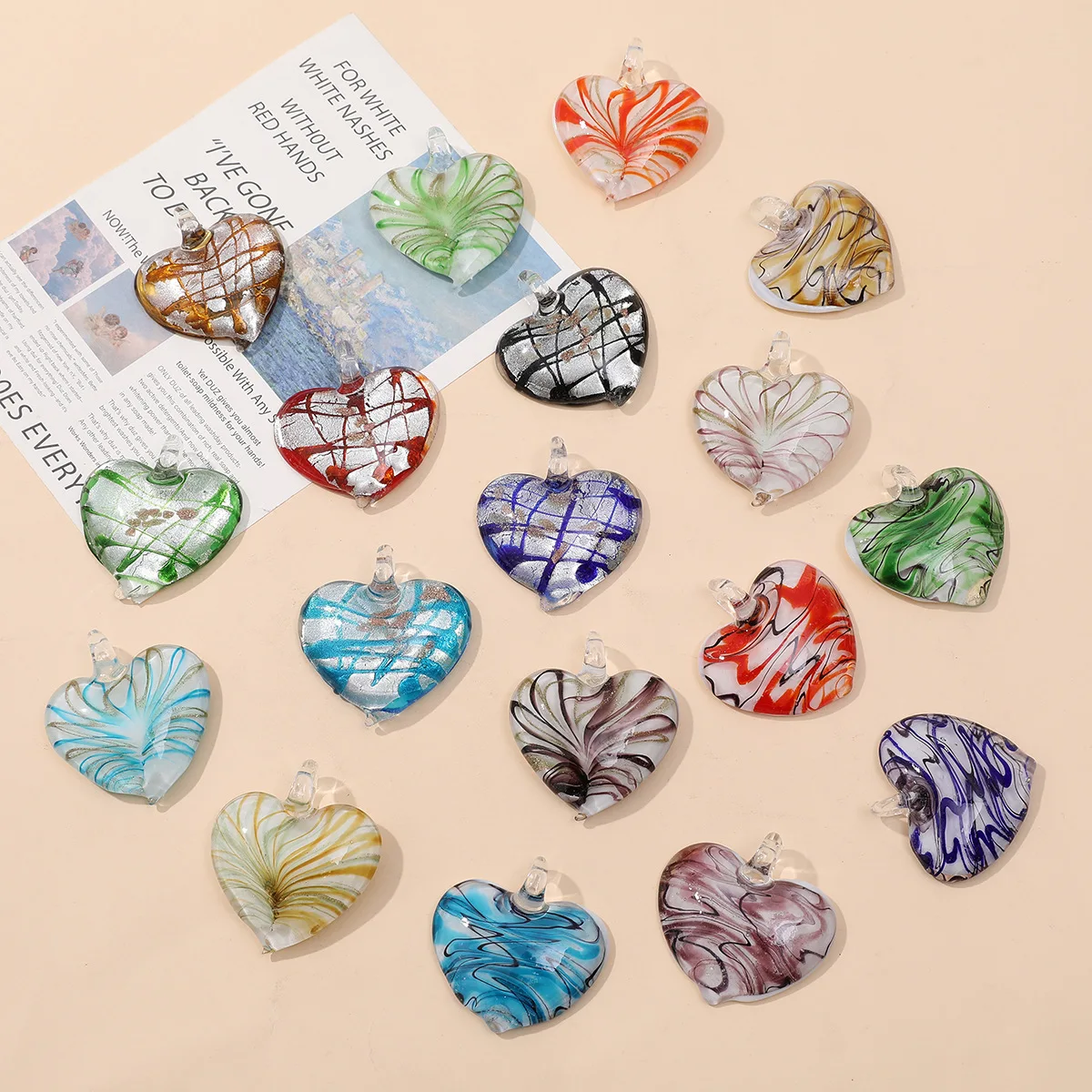 Many Styles Handmade Murano Lampwork Glass Heart Pendant Fit Necklace Jewelry Gifts
