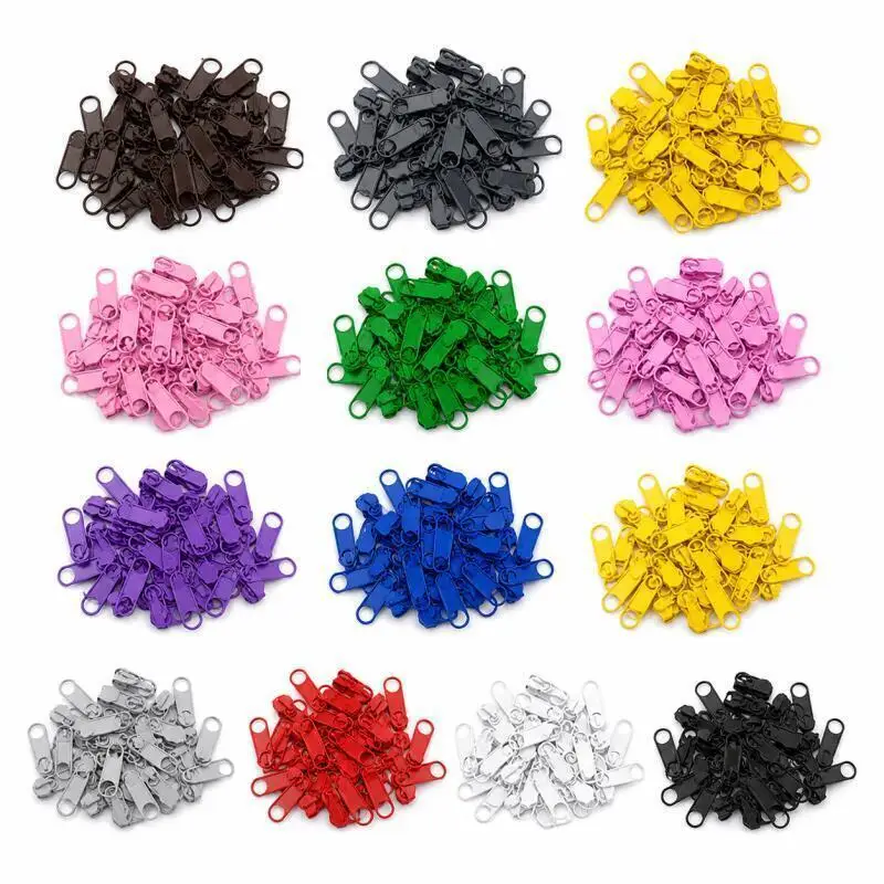 1~100 Stück 3 # Metall-Reißverschlussgriff, Reißverschlussschieber geeignet für Taschen- und Fächerverschlüsse, Reißverschluss-Sperre, Reparatur-Set, DIY-Nähzubehör – Detail 3