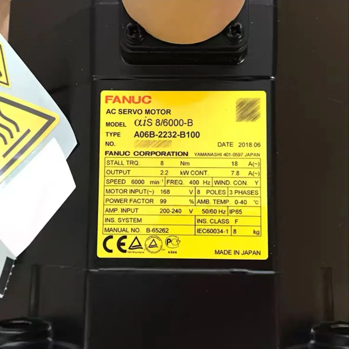 

A06B-2232-B100 Новый двигатель Fanuc В НАЛИЧИИ Быстрая доставка