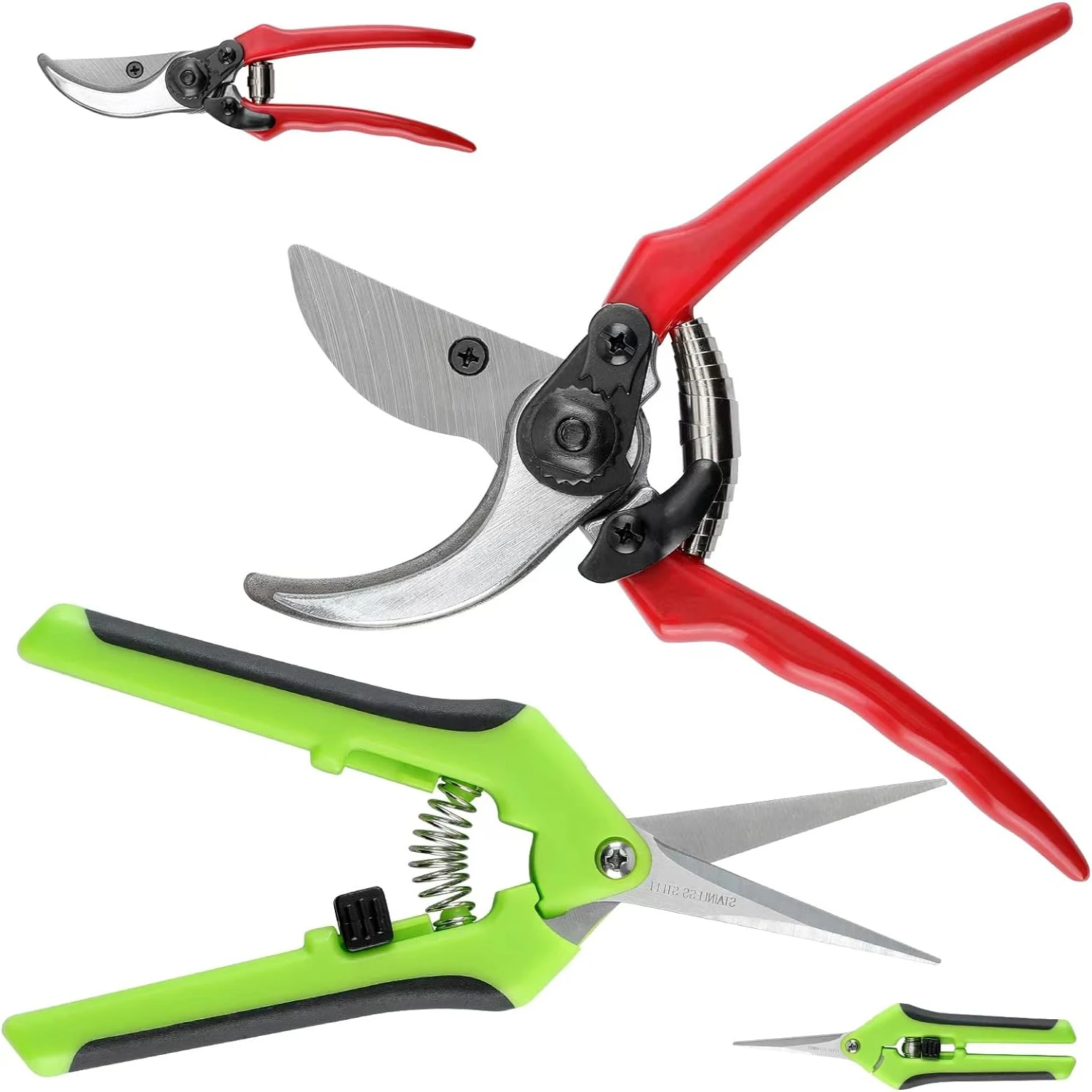 Ideal Professional Gardening Scissors Set - 1 Pack of 10 Inch Stainless Steel Hand Pruner for Tree Trimmers, Secateurs, Clippers