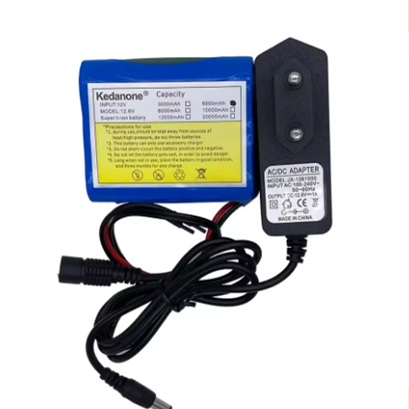 Nuova batteria 12V 3S2P 18650 Li-Ion 20Ah, batterie ricaricabili con scheda di protezione BMS, pacchi batteria al litio + caricabatterie 12,6V