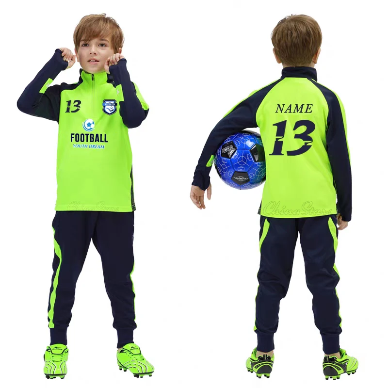 Boys Soccer Tracksuit Warm Flecce Kids Football Tracksuit Training Soccer Sportswear Tracksuit Football Uniform For Children