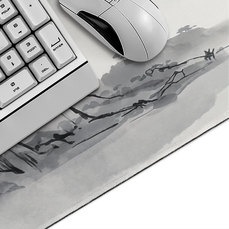 Mouse Pad Gaming White Cherry Blossoms XL Custom Computer Mousepad XXL Playmat Carpet Office Non-Slip Soft Desktop Mouse Pad