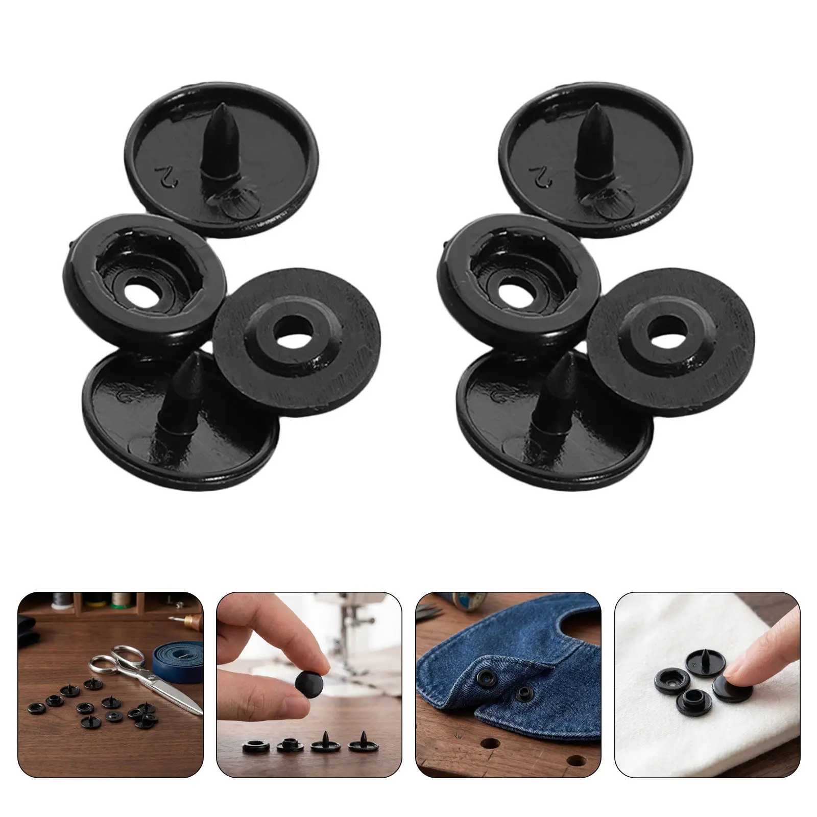 200Pcs Sew on Snap Buttons Resin Plastic Fasteners for Clothing Childfriendly Snap Button Kit Replacement for Rompers