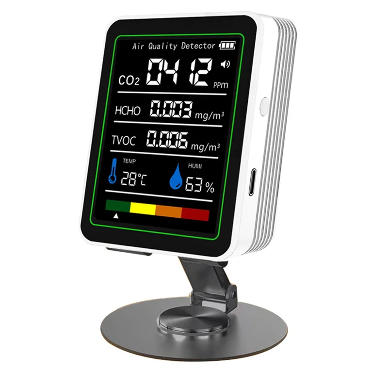 【Rápido de entrega】Monitor de formaldehído Detector de dióxido de carbono Detector de TVOC Temperatura y humedad CO 2 Monitor de calidad del aire