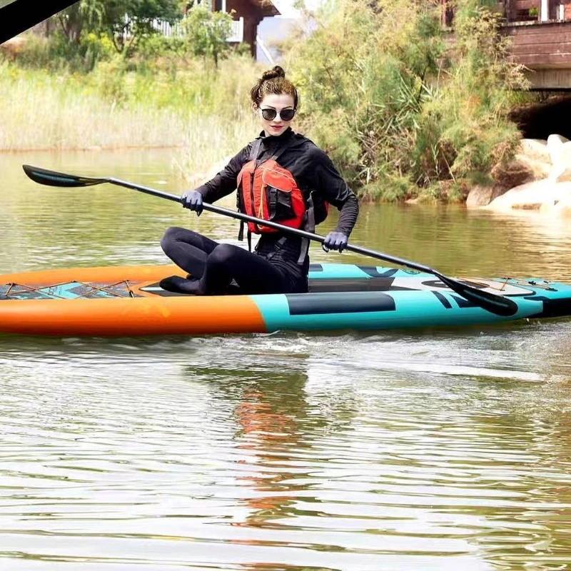 Double pontoon fishing paddle board inflatable adult thickened anti-collision and anti-rollover fishing leisure electric